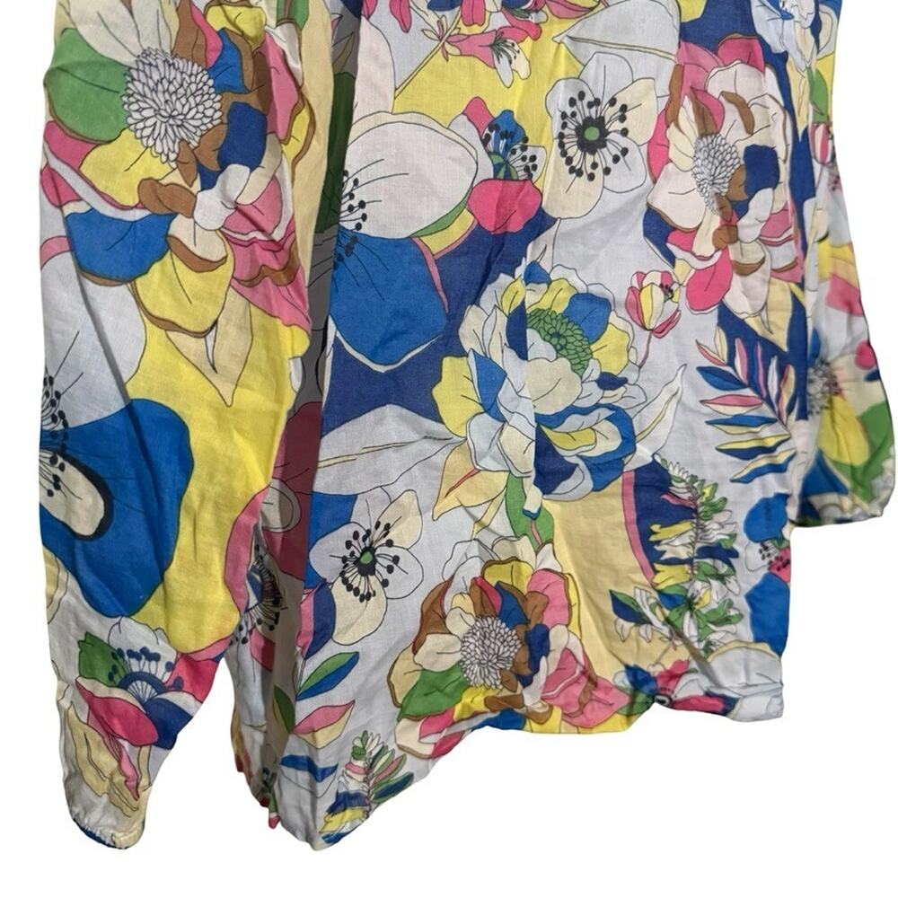 Talbots 100% Cotton Lightweight Floral Colorful Long Sleeve Top Shirt sz XL - Picture 13 of 14